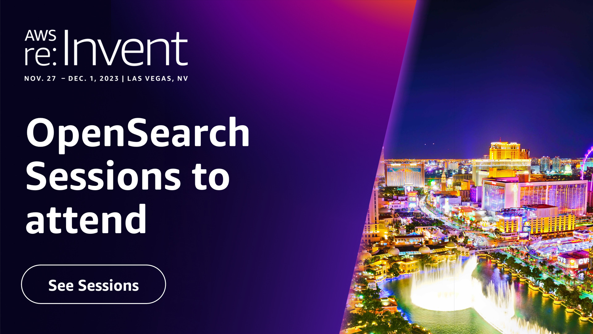 OpenSearch Sessions at re:Invent Banner